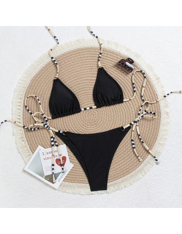 Sexy Micro Bikini Swimsuit Push-Up Adjustable Swimwear Summer Beach Bathing Suit Beachwear Bikinis Set CC607BK