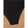 Vintage Black White Contrast One Piece Swimsuit Hollow Out Backless Cross Beach Bathing Suit Holiday Swimwear CC608BK