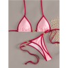 Sexy Pink Triangle Micro Bikini Thong Set Swimsuit Women 2026 Heart Metal Ring String Halter Swimwear Bathing Suit Bikinis FF1287PI