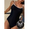 Vintage Black White Contrast One Piece Swimsuit Hollow Out Backless Cross Beach Bathing Suit Holiday Swimwear CC608BK