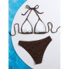 Coffee Bikini Set Halter Push Up Bra High Waist Swimsuit Brazilian Beach Bathing Suit Holiday Swimwear CC621BR
