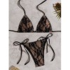 2026 New bikini Lace fabric beaded tie backless sexy two-piece bikini swimsuit FF1270BK