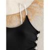 S - XL New Splicing Lace Up One Piece Swimsuit Women Swimwear Female High Leg Cut Monokini Padded Bather Bathing Suit Swim CC609BK