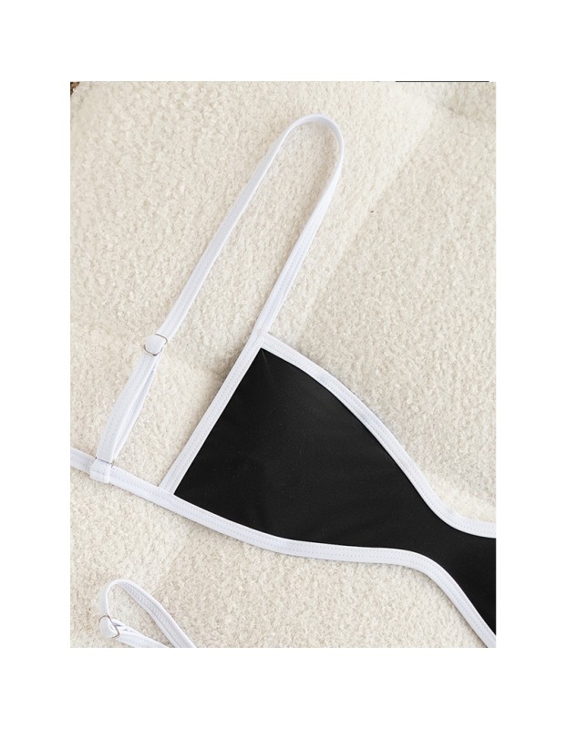 Sexy Black White Patchwork Micro Mini Bikini 2026 Women Metal Shell Ornament Push Up Thong Swimsuit Beach Bathing Suit Swimwear FF1278BK