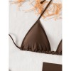 Women's Bikinis And Tankinis New Solid Color Three Two Piece Outfits Sexy Bikini Swimsuit Set Neck Halter Leace-up Beachwear FF1279BR