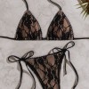 2026 New bikini Lace fabric beaded tie backless sexy two-piece bikini swimsuit FF1270BK