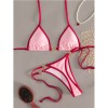 Sexy Pink Triangle Micro Bikini Thong Set Swimsuit Women 2026 Heart Metal Ring String Halter Swimwear Bathing Suit Bikinis FF1287PI