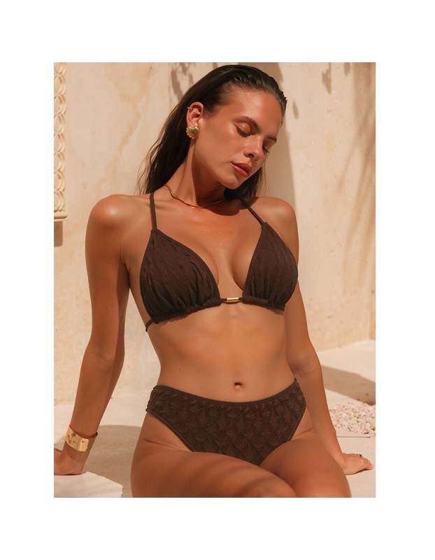 Coffee Bikini Set Halter Push Up Bra High Waist Swimsuit Brazilian Beach Bathing Suit Holiday Swimwear CC621BR