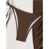 Women's Bikinis And Tankinis New Solid Color Three Two Piece Outfits Sexy Bikini Swimsuit Set Neck Halter Leace-up Beachwear FF1279BR
