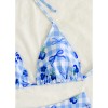 Blue Plaid Print String Halter Triangle Bikini Sexy Swimsuit Women 2026 Flower Ladies Swimwear Bathing Suit Bikinis Sets Mujer FF1285BL