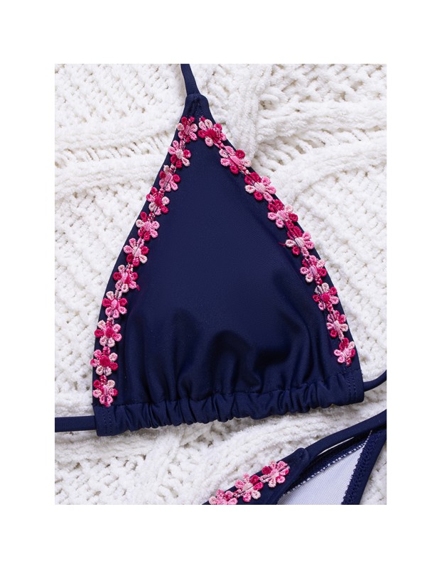 Bikini Set Adjustable Triangle Top & Side Tie Minimalist Swimsuit Women with Layered Pendant Beach FF1293-NA