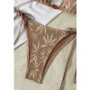 Brown Leaf Mesh Halter String Micro Bikini Thong Set Sexy Swimsuit Triangle Swimwear Bathing Suit Bikinis JY1049BR