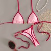 Sexy Pink Triangle Micro Bikini Thong Set Swimsuit Women 2026 Heart Metal Ring String Halter Swimwear Bathing Suit Bikinis FF1287PI