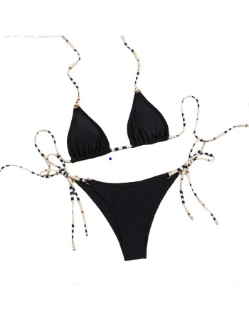 Sexy Micro Bikini Swimsuit Push-Up Adjustable Swimwear Summer Beach Bathing Suit Beachwear Bikinis Set CC607BK