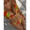 New Sexy Printed Backless Women's Split Swimsuit Casual Floral Pattern Lace up Three Ring Belt with Chest Cushion Bikini Set JY1057