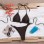 Women Thong Bikini Sexy Solid Coffee Halter Swimsuit Lace up Brazilian Bathing Suit New Double Fabric Beachwear  JY1066