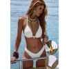 New Solid Color Metal Starfish Pendant Lace-up Sexy Triangle Cup Bikini Swimsuit JY1053