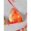 New Sexy Printed Backless Women's Split Swimsuit Casual Floral Pattern Lace up Three Ring Belt with Chest Cushion Bikini Set JY1057