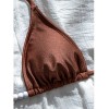 Sexy Coffee Bikini Set Women Pearls Strap Push up Bandage Thong Swimsuit Brazilian Summer Bathing Suit Micro Swimwear Set JY1073