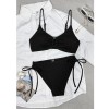 Sexy BikiniSolid Color Snake Fabric Backless Drawstring Sexy Two-Piece Bikini Swimsuit JY1060