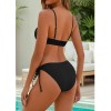 Sexy BikiniSolid Color Snake Fabric Backless Drawstring Sexy Two-Piece Bikini Swimsuit JY1060