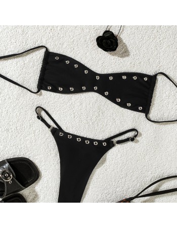 2026 New Metal Rings Mini Micro Thong Bikini Women Swimwear Swimsuit Two-pieces Bikini Set Bather Bathing Suit Swim Lady JY1050