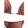 Sexy Coffee Bikini Set Women Pearls Strap Push up Bandage Thong Swimsuit Brazilian Summer Bathing Suit Micro Swimwear Set JY1073