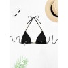 Bead Tie Sexy Split Bikini Set Women Halter Strappy Swimsuit Women Swimwear Two-pieces Bathing Suit JY1059