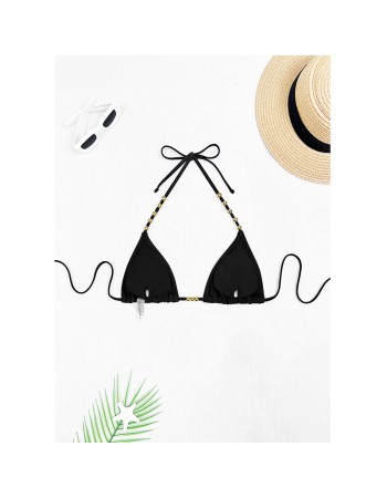 Bead Tie Sexy Split Bikini Set Women Halter Strappy Swimsuit Women Swimwear Two-pieces Bathing Suit JY1059