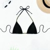 Bead Tie Sexy Split Bikini Set Women Halter Strappy Swimsuit Women Swimwear Two-pieces Bathing Suit JY1059