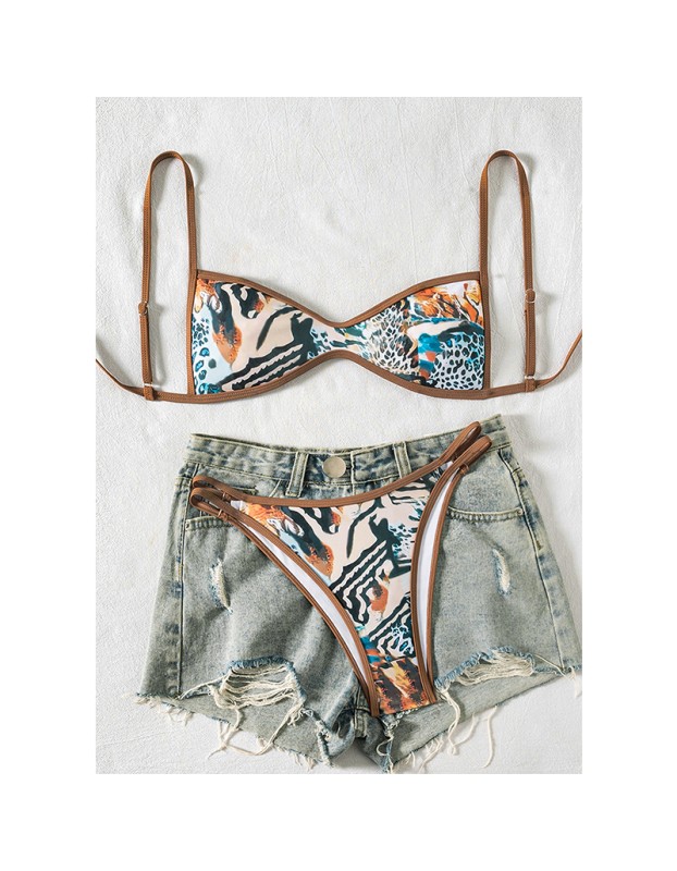 Circyy Sexy Bikini Set Women Fashion Print Beachwear Halter Backless Holiday Female Split Swimsuit Summer New Chic Bathing Suit JY1055