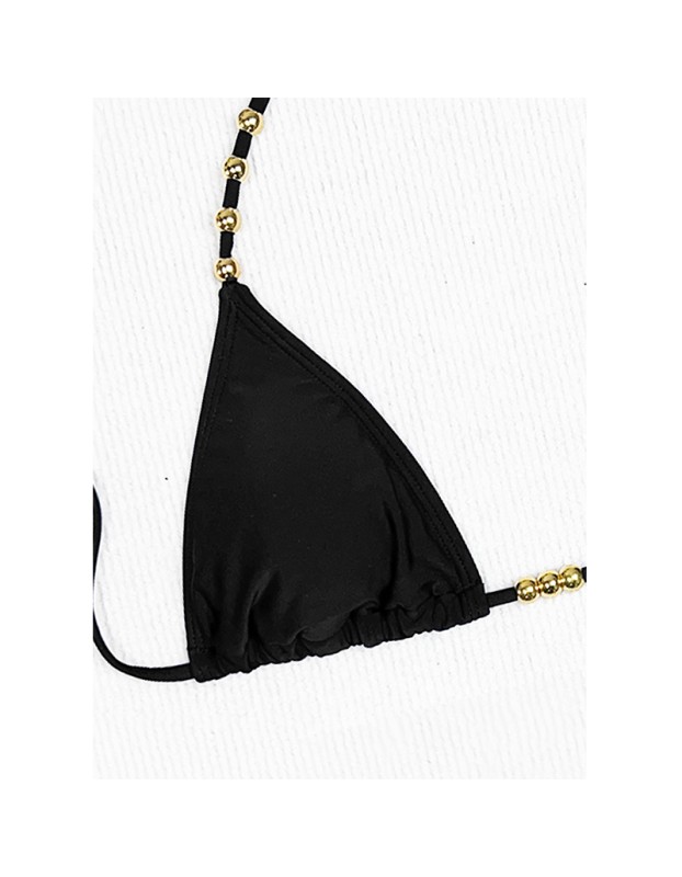 Bead Tie Sexy Split Bikini Set Women Halter Strappy Swimsuit Women Swimwear Two-pieces Bathing Suit JY1059