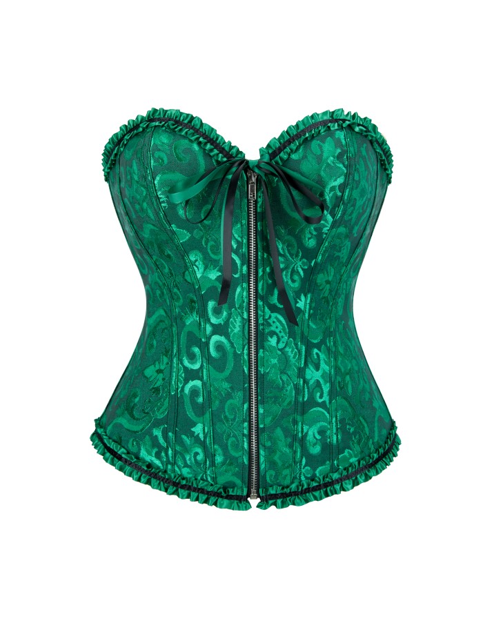 Women Sexy Jacquard Overbust Bustiers and Corsets Plus Size M1795