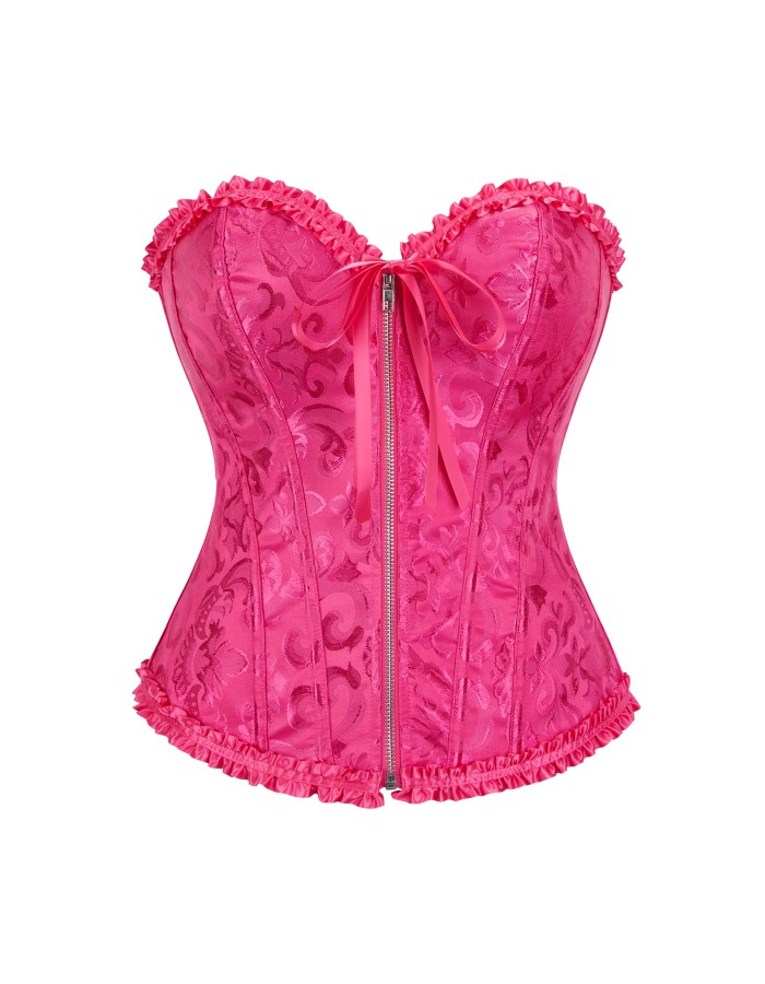 Women Sexy Jacquard Overbust Bustiers and Corsets Plus Size M1795