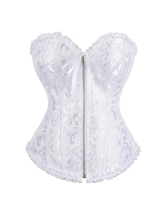 Women Sexy Jacquard Overbust Bustiers and Corsets Plus Size M1795