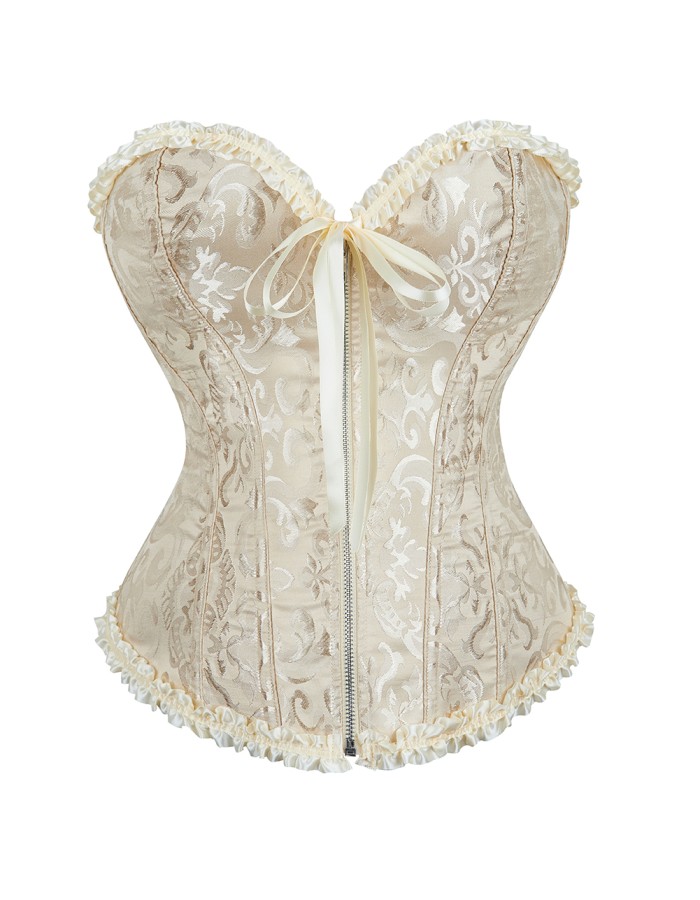 Women Sexy Jacquard Overbust Bustiers and Corsets Plus Size M1795
