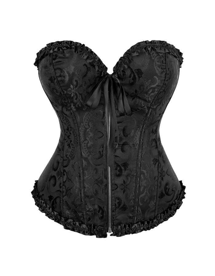 Women Sexy Jacquard Overbust Bustiers and Corsets Plus Size M1795