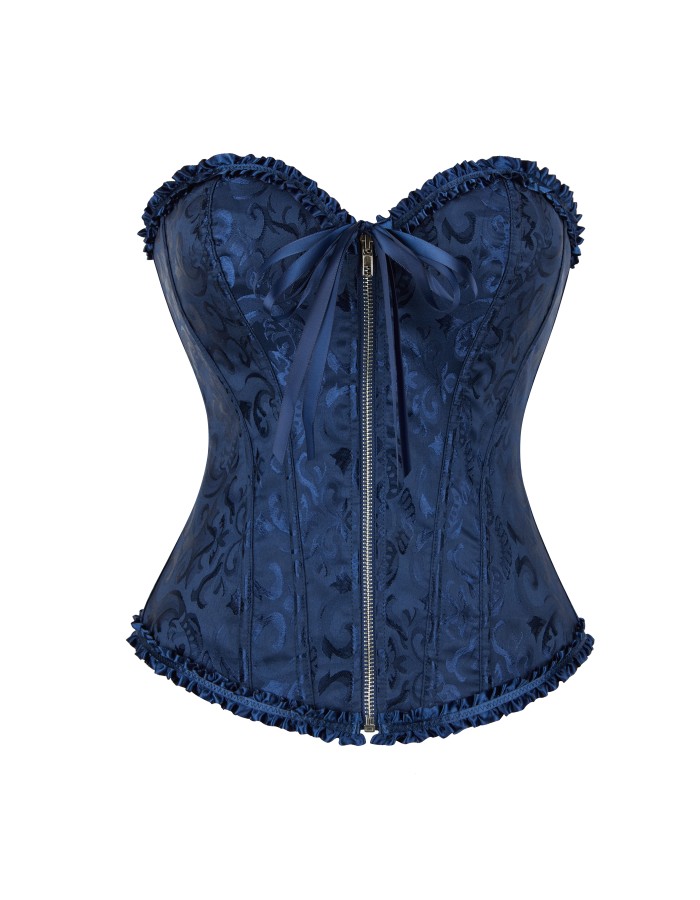 Women Sexy Jacquard Overbust Bustiers and Corsets Plus Size M1795