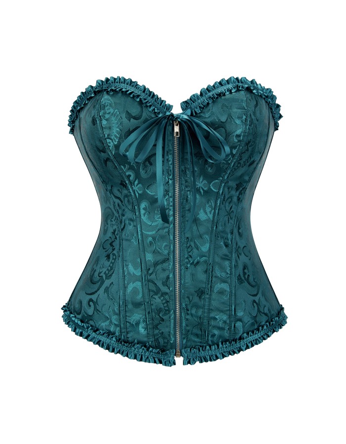 Women Sexy Jacquard Overbust Bustiers and Corsets Plus Size M1795