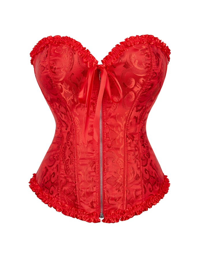 Women Sexy Jacquard Overbust Bustiers and Corsets Plus Size M1795