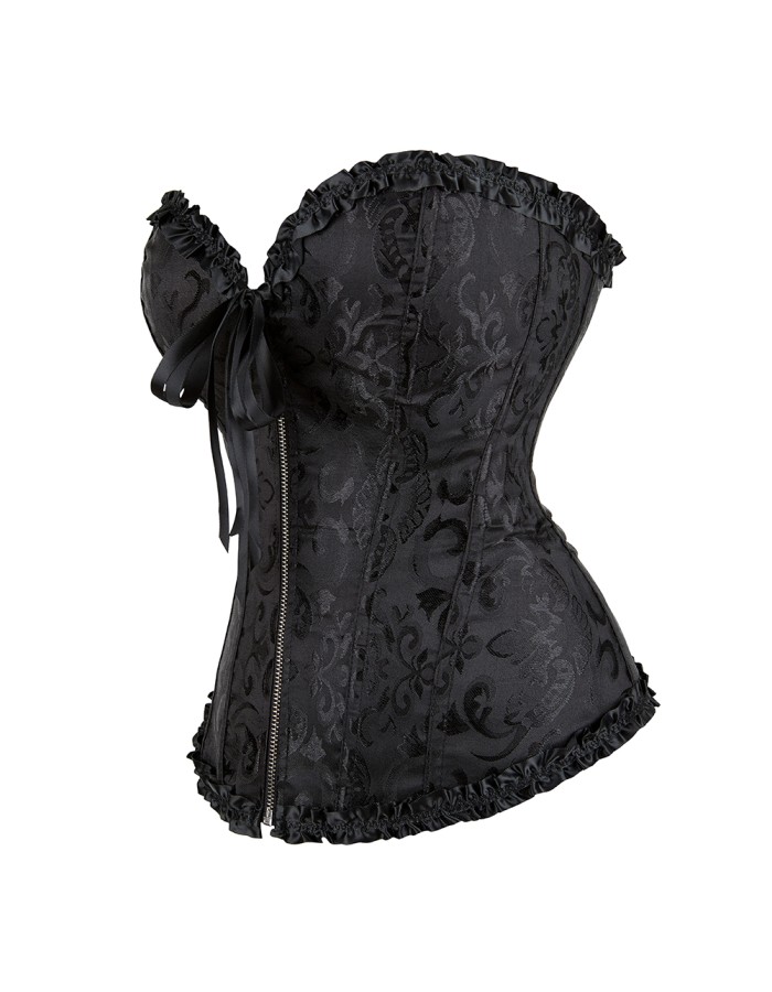 Women Sexy Jacquard Overbust Bustiers and Corsets Plus Size M1795
