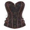 Steampunk Corset Women Plus Size Pirate Bustier Top Overbust Halloween Lace Up Costume Gothic Steampunk Corselet Metallic CY327