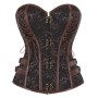 Steampunk Corset Women Plus Size Pirate Bustier Top Overbust Halloween Lace Up Costume Gothic Steampunk Corselet Metallic CY327