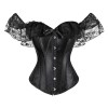 Solid Color Satin Lace Corset Tops Sexy Off Shoulder Warp Chest Bustier s Women Lingerie Bustiers Blalck Red White KKX1808
