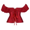 Solid Color Satin Lace Corset Tops Sexy Off Shoulder Warp Chest Bustier s Women Lingerie Bustiers Blalck Red White KKX1808