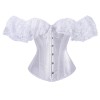 Solid Color Satin Lace Corset Tops Sexy Off Shoulder Warp Chest Bustier s Women Lingerie Bustiers Blalck Red White KKX1808