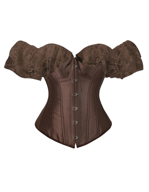 Solid Color Satin Lace Corset Tops Sexy Off Shoulder Warp Chest Bustier s Women Lingerie Bustiers Blalck Red White KKX1808