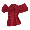 Solid Color Satin Lace Corset Tops Sexy Off Shoulder Warp Chest Bustier s Women Lingerie Bustiers Blalck Red White KKX1808