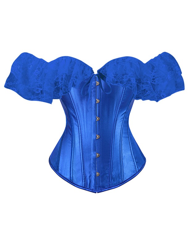 Solid Color Satin Lace Corset Tops Sexy Off Shoulder Warp Chest Bustier s Women Lingerie Bustiers Blalck Red White KKX1808