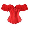 Solid Color Satin Lace Corset Tops Sexy Off Shoulder Warp Chest Bustier s Women Lingerie Bustiers Blalck Red White KKX1808